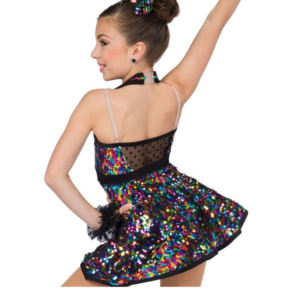 Wish Multicolor Sequin Kids Dance Dress